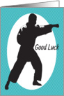 Martial Arts Competition Good Luck with Silhouette Competitor card
