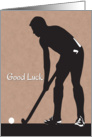 Field Hockey Player with Stick and Ball for Good Luck card