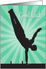 Male Gymnast on Pommel Horse for Good Luck card