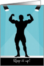 Male Bodybuilding Silhouette on the Stage for Encouragement card