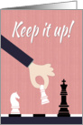 Cartoon Chess Player Making a Move for Encouragement card