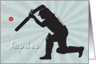 Silhouette Cricket Player Hits a Ball for Encouragement card