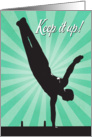 Male Silhouette Gymnast for Encouragement card