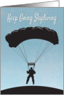 Silhouette Skydiver Landing for Encouragement card