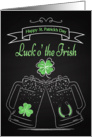 Chalkboard Beer with Shamrock for St. Patricks Day card