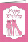 Pink Shoes with Bows for Happy Birthday card