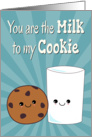 Kawaii Milk to My Cookie for Funny Anniversary card