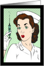 Retro Comic Book Style Nursing Congratulations card