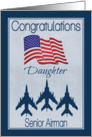 Congratulations to Daughter for Rank Promotion to Senior Airman card