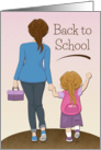 Back to School with Mother Walking Little Girl card