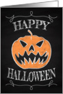 Retro Pumpkin Chalkboard Halloween card