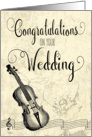 Vintage Congratulations on your Wedding with Violin card