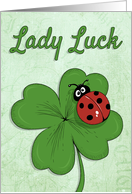 Ladybug on Shamrock with Retro Background for St. Patricks Day card