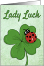 Ladybug on Shamrock with Retro Background for St. Patricks Day card