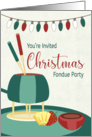 Christmas Fondue Party Invitation with Fondue Pot card