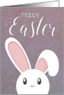 White Bunny with Floppy Ears and Purple Background for Easter card