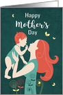 Silhouette Mothers Day with Mother and Child card