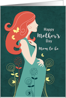 Silhouette Mom to Be with Butterflies for Mothers Day card