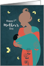 Happy 1st Mother’s Day with African American Mother and Baby card