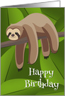 Lazy Sloth in the Jungle for Birthday card