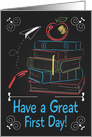 Retro Chalkboard Books and Apple for Back to School card