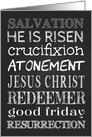 Retro Chalkboard with Encouraging Words for Good Friday card