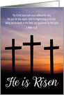 Three crosses with Gorgeous Sunset and Bible Verse for Good Friday card