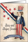 Little Boy Stars and Stripes Forever for Vintage 4th of July card