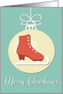 Ice Skates on Christmas Decoration card