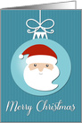 Santa Face on Christmas Decoration card