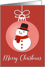 Snowman on Christmas Decoration card