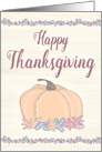 Pumpkin with Leaves and Berries for Thanksgiving card