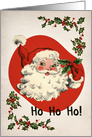 Vintage Santa with Holly for Christmas card
