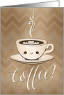 Invitation to Meet for Coffee with Kawaii Coffee Cup card