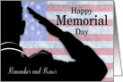 Soldier Saluting to the American Flag for Fallen Veterans card