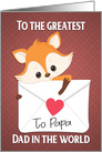 Little Fox with Heart Letter for Fathers Day card