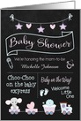 Baby Shower Chalkboard Invitation with Custom Name card