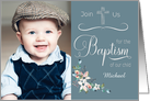 Child Baptism Custom Photo and Name Invitation card