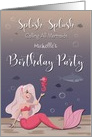 Custom Name Mermaid Birthday Party Invite card