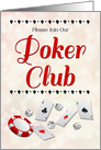 Poker Club Invitation with Cards, Chip and Dice card