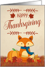 Happy Thanksgiving for Canada with Fox and Leaves card