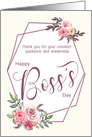 Elegant Floral and Frame for Bosss Day card