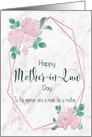 Happy Mother-in-Law Day with Flowers and Frame card