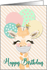 Giraffe with Medical Mask Happy Birthday During Coronavirus card