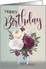 Happy Birthday with Flowers in Jar during Coronavirus card