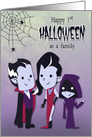 Happy First Halloween as a Family with Vampire Couple and Child card