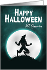 Happy Halloween for Pet Groomer with Werewolf card