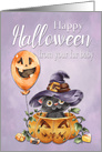 Happy Halloween from Fur Baby with Kitten in Witchs Hat card