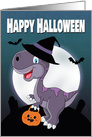 Dinosaur Trick or Treating for Halloween card