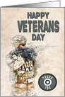 Soldier Holding a Gun for Veterans Day card